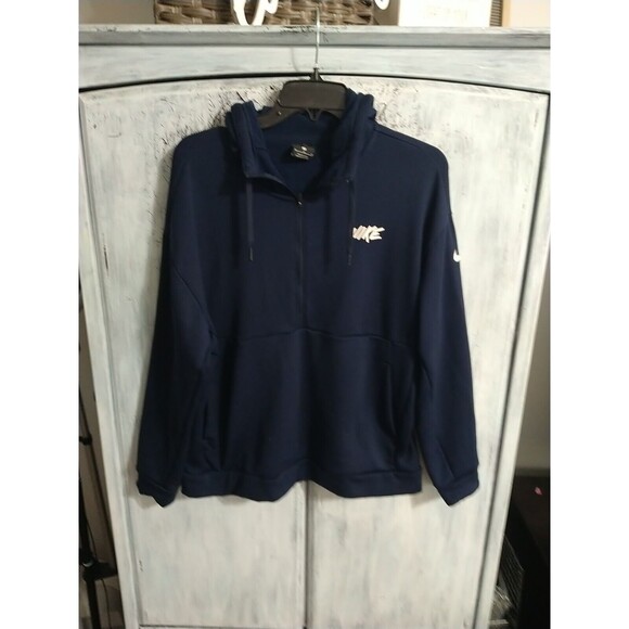 Nike Hooded Ladies  Quarter Zip  Jacket medium Blue - Picture 1 of 11